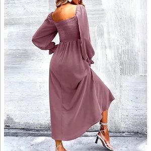 Boho smocked midi dress good for maternity